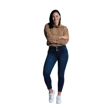 Saco Cuello Alto Rayas Camel Veintidós | Clásico y Elegante