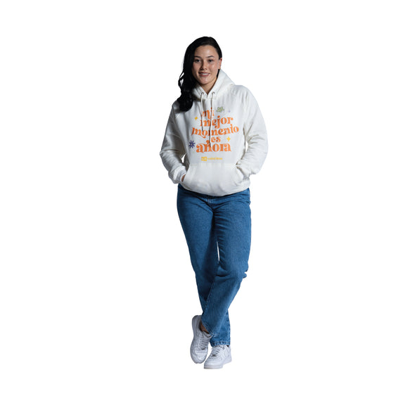 Hoddie marfil "MI MEJOR MOMENTO ES AHORA" Veintidós | Vive el Presente