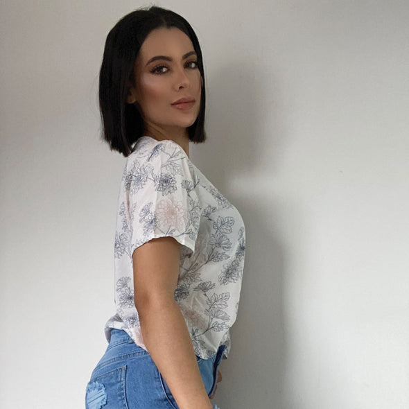 Blusa manga corta botones